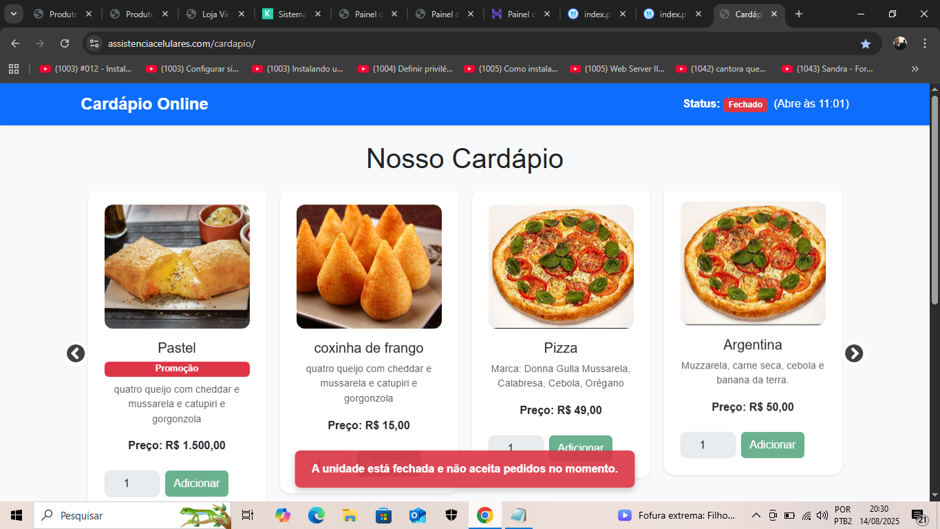Sistema de Delivery e Pedidos On-line Mensal 006